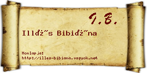 Illés Bibiána névjegykártya